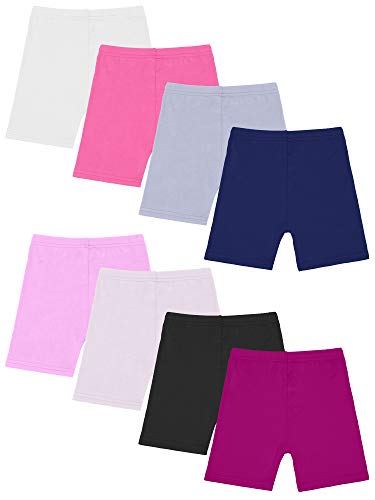 Resinta 8 Pack Girls Bike Cartwheel Shorts Toddler Under Dress Dance Short Kids Biker Safety Shorts Multi-Color 2T-3T