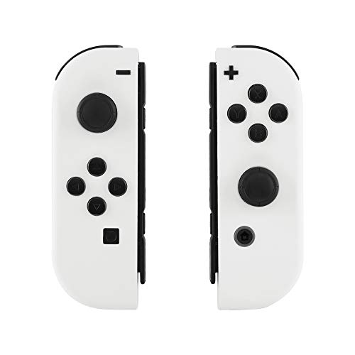 eXtremeRate DIY Replacement Shell Buttons for Nintendo Switch & Switch OLED, White Custom Housing Case with Full Set Button for Joycon Handheld Controller [Only The Shell, NOT The Joycon]