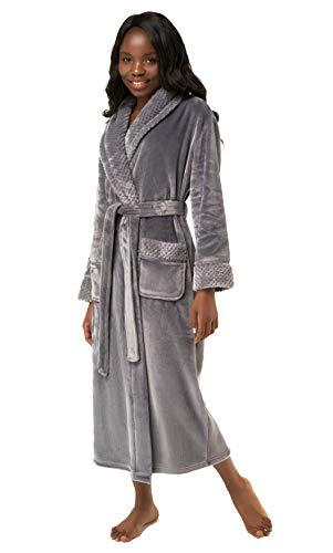 Turquaz Plush Robes For Women, Soft Warm Fleece Bathrobe for Women, Long Comfy Women's Robe