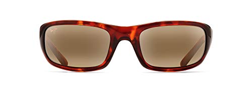 Maui Jim Men's and Women's Stingray Polarized Wrap Sunglasses, Tortoise/HCL Bronze, Small