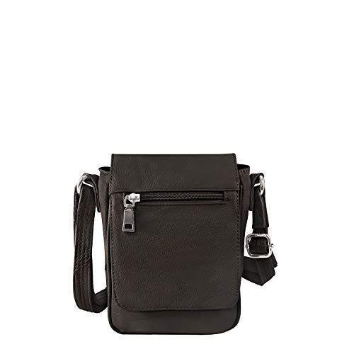 Roma Leathers Compact Concealment Crossbody Bag Wire reinforcement strap & Lockable YKK zippers