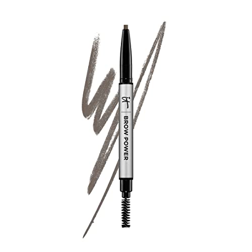 IT Cosmetics Brow Power Eyebrow Pencil, Universal Taupe - Long-Lasting, Budge-Proof Formula - With Biotin - For Light to Medium Brown & Gray Hair Colors - 0.005 oz