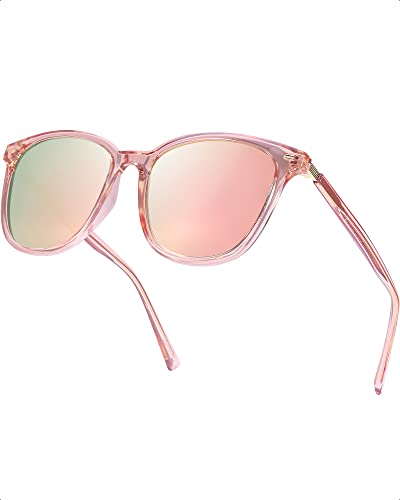 Myiaur Women's Polarized Sunglasses with Mirrored Lens & UV400 Protection - Trendy & Stylish Large Glasses