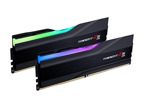 G.SKILL Trident Z5 RGB Series (Intel XMP 3.0) DDR5 RAM 32GB (2x16GB) 6400MT/s CL32-39-39-102 1.40V Desktop Computer Memory UDIMM - Matte Black (F5-6400J3239G16GA2-TZ5RK)