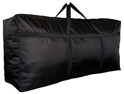 DoYiKe Extra Large Storage Duffle Bag with Zippers and Handles, Black Big Foldable Duffle Bag for Travel-130L