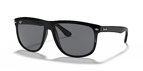 Ray-Ban RB4147 Boyfriend Square Sunglasses, Black/Dark Grey, 60 mm