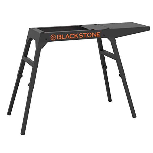 Blackstone Universal Griddle Stand with Adjustable Leg and Side Shelf - Made to fit 17” or 22” Propane Table Top – Perfect Take Along Grill Accessories for Outdoor Cooking Camping (Black)
