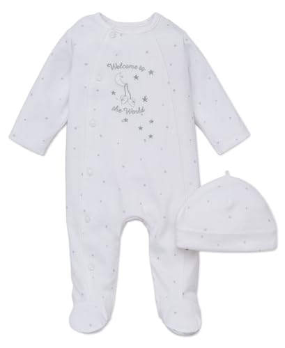 Little Me Baby 2-Piece Welcome to the World Footie and Cap Set, Newborn