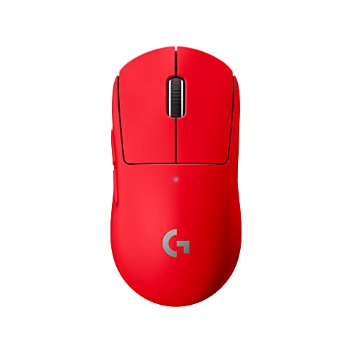 Logitech G PRO X Superlight Wireless Gaming Mouse, Ultra-Lightweight, Hero 25K Sensor, 25,600 DPI, 5 Programmable Buttons, Long Battery Life, Compatible with PC/Mac - Red (Renewed)