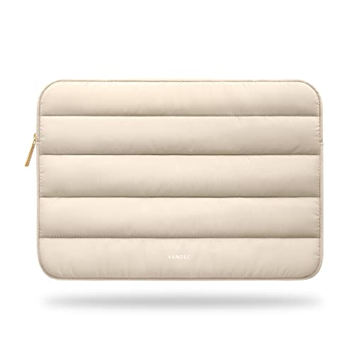 Vandel - The Original Puffy Laptop Sleeve 13-14 Inch. Laptop Sleeve for Women. Beige Laptop Case Cover for MacBook Pro 14 Inch Sleeve, Carrying Case for MacBook Air 13 Inch Sleeve, iPad Pro 12.9, Dell