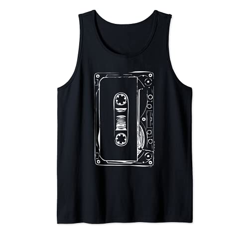 Love Retro Mixtape 80's Blank Cassette Tape Art Gift Tank Top