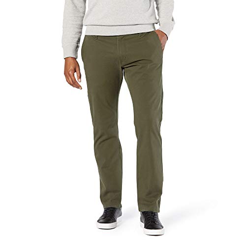 Dockers Men's Straight Fit Ultimate Chino with Smart 360 Flex (Regular and Big & Tall), Army Olive, 34W x 32L