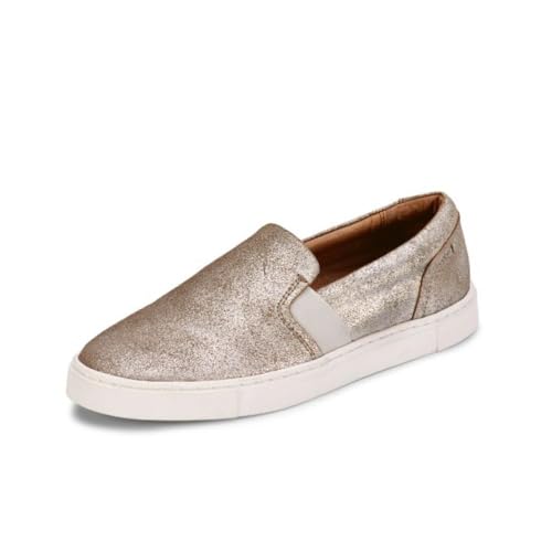 Frye Ivy Slip-On Shoes for Women Featuring Soft Leather with Thick Rubber Outsole, Removable Molded Footbed, and Padded Collar and Vamp – ½” Heel Height, Pewter - 8M