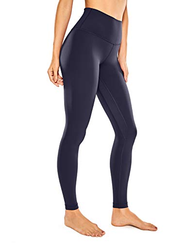 CRZ YOGA Women's Naked Feeling Yoga Pants 28 Inches - High Waisted Workout Leggings Full Length Tights Buttery Soft Navy Small