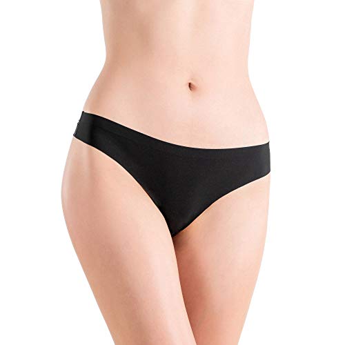 Alyce Intimates Women's Laser Cut Thong, 12 Pack, Assorted Colors (Black, Medim)
