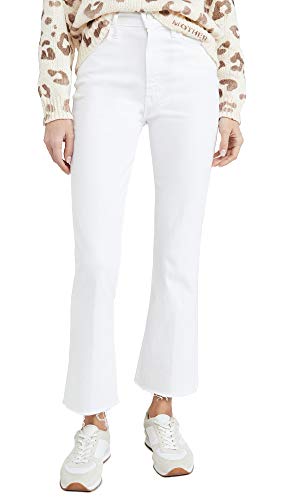 MOTHER Women's The Hustler Ankle Fray Jeans, Fairest of Them All, White, 27