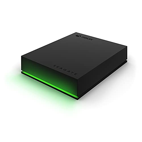 Seagate Game Drive for Xbox 4TB External Hard Drive Portable HDD - USB 3.2 Gen 1, Black with built-in green LED bar , Xbox Certified, 3 year Rescue Services (STKX4000402) (Renewed)