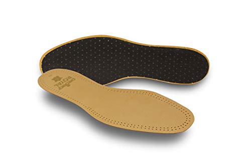 Pedag Royal | Genuine Lambskin Leather Insoles | Made in Germany | Vegetable-Tanned Leather | Activated Carbon for Anti-Odor | Latex Foam Padding | Thin & Absorbent | US Men 12/ EU 45 | Tan