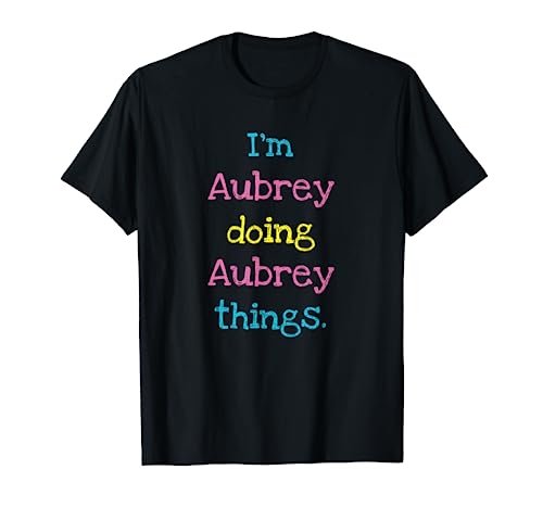 Aubrey Cute Personalized Text Kid's Gift Top For Girls T-Shirt