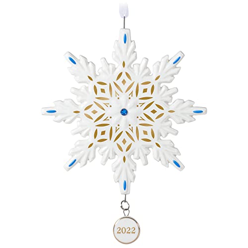 Hallmark Keepsake Christmas Ornament 2022 Year-Dated, Snowflake, Porcelain