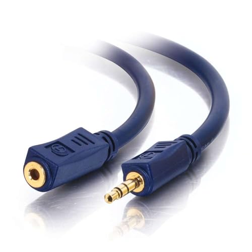 C2G 40608 Velocity 3.5mm M/F Stereo Audio Extension Cable, Blue (6 Feet, 1.82 Meters)