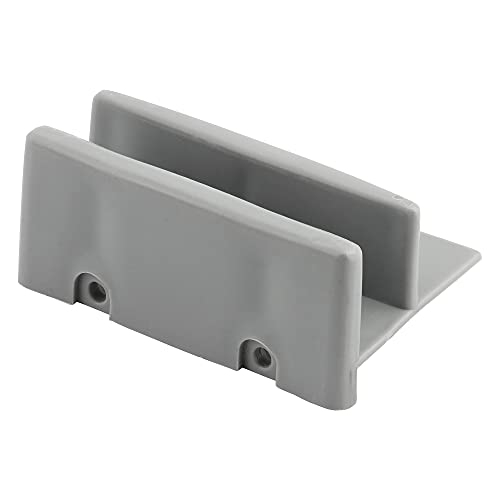 Prime-Line M 6192 Sliding Shower Door Bottom Guide, 1/2 In. Channel, Plastic Construction, Gray, 2 Fastener Installation (2 Pack)