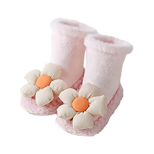 Bblulu Newborn Infant Baby Boys Girls Fleece Booties Stay On Slipper Winter Warm Soft Shoes Lightweight Indoor Moccasins House Shoes