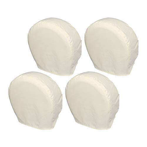 Explore Land Tire Covers 4 Pack - Tough Tire Wheel Protector for Truck, SUV, Trailer, Camper, RV - Universal Fits Tire Diameters 26-28.75 inches, White
