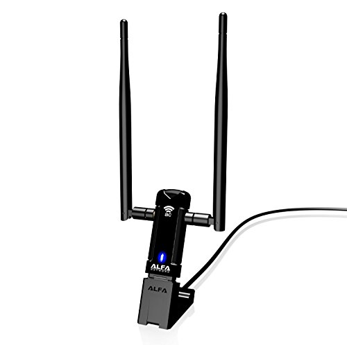 ALFA Network AWUS036AC Long-Range Wide-Coverage Dual-Band AC1200 USB Wireless Wi-Fi Adapter w/High-Sensitivity External Antenna - Windows, MacOS & Kali Linux Supported