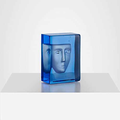 Kosta Boda Azur Frost Glass Block Sculpture, 5.9' X 4.4' X 2.5', Blue