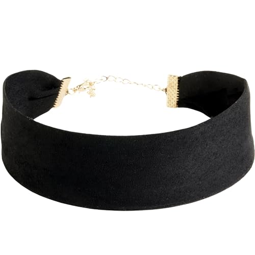 STACKABLE CREATIONS Black Choker Necklaces for Women Girls, Wide Velvet Thick 90s Ribbon Neck Collar
