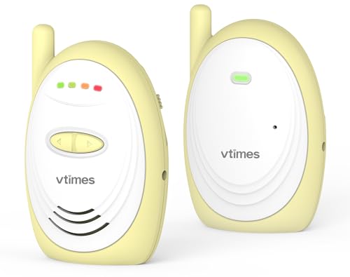 VTimes Audio Baby Monitor with 2.4GHz Wireless Digital, Long Range up to 1000 ft, Visual Sound Level Indicator, High Sensitivity Microphone, One-Way Audio Talk, USB Connection, VOX