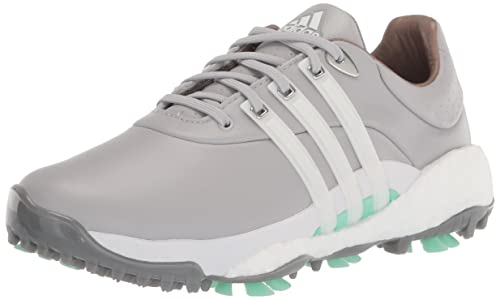 adidas Women's TOUR360 22 Golf Shoes, Grey Two/Footwear White/Pulse Mint, 8.5