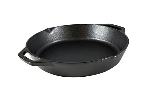 Lodge 12 Inch Pre-Seasoned Cast Iron Skillet - Dual Assist Handles - Use in the Oven, on the Stove, on the Grill, or Over a Campfire - Black