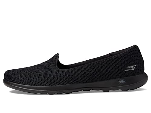 Skechers Women's GO Walk LITE-Sweet GAL Ballet Flat, Black/Black, 8