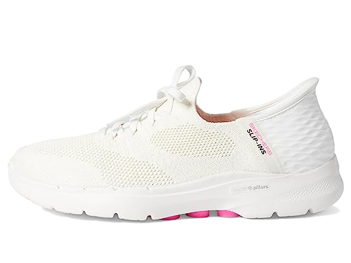 Skechers Women's Hands Free Slip-Ins Go Walk 6-Lovely Day Sneaker, Off White, 8.5