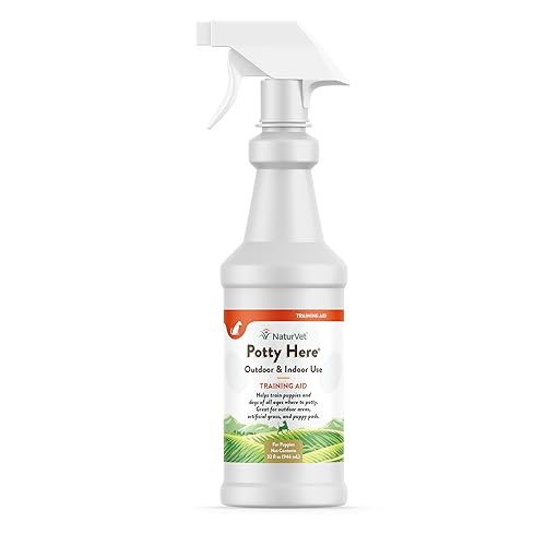 NaturVet – Potty Here Training Aid Spray | Attractive Scent Helps Train Puppies & Dogs Where To Potty | Formulated For Indoor & Outdoor Use | 32 oz