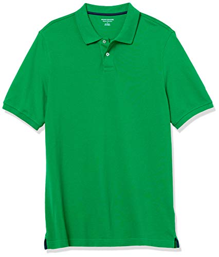 Amazon Essentials Men's Regular-Fit Cotton Pique Polo Shirt (Available in Big & Tall), Green, Large