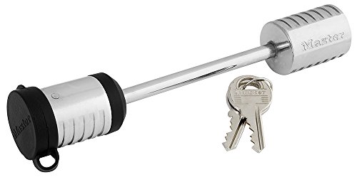 Master Lock 1471DAT Trailer Coupler Latch Lock, 3-1/2' Long Shackle x 9/32' Diameter Pin Silver, Fits UFP and surge brake couplers