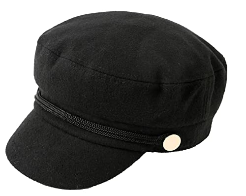 accsa Womens Fashion Newsboy Cap Bakerboy Cabbie Gatsby Pageboy Visor Beret Hat Black