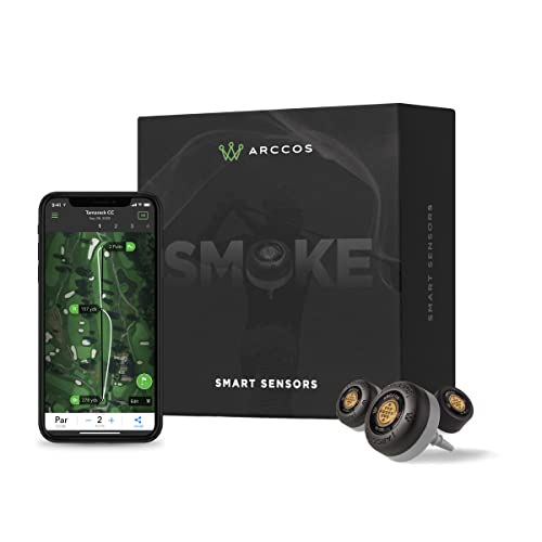 Limited Edition Arccos Smoke Smart Sensors - Golf's Best On Course Tracking System Featuring The First-Ever A.I. Powered GPS Rangefinder (80013)