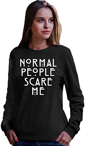 Go All Out X-Large Black Adult Normal People Scare Me Sweatshirt Crewneck