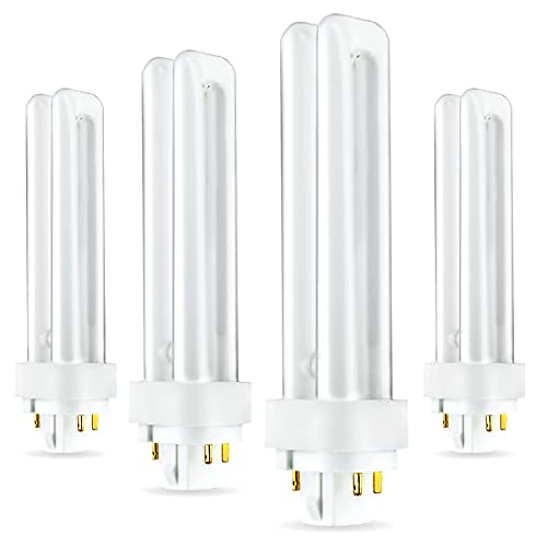 (4 Pack) PLC-18W 827, 4 Pin G24q-2, 18 Watt Double Tube, Compact Fluorescent Light Bulb, Replaces Sylvania 20683 and Philips 38329-9 - PL-C 18W/827/4P/ALTO