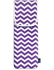 BCP Purple Chevron Water-Resistant Neoprene Curling Iron Holder Flat Iron Curling Wand Travel Cover Case Bag Pouch 15 x 5 Inches (Purple)