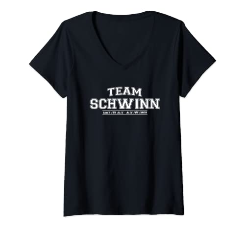 Womens Team Schwinn | Proud Family - Last Name Gift V-Neck T-Shirt