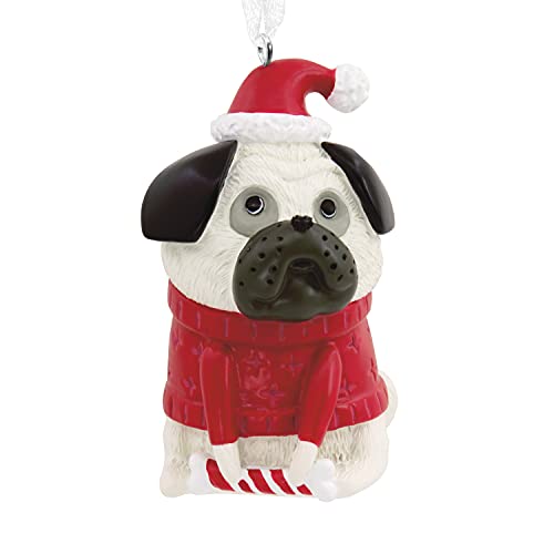 Hallmark Pug Dog in Holiday Sweater Christmas Ornament