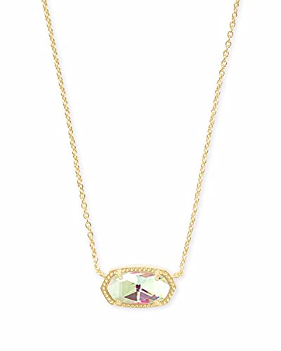 Kendra Scott Elisa Pendant Necklace for Women, Fashion Jewelry, 14k Gold-Plated, Dichroic Glass