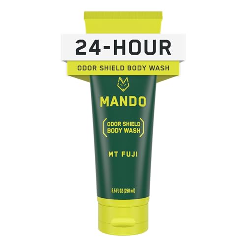 Mando Odor Shield Body Wash - 24 Hour Odor Control - Removes Odor Better than Soap - SLS Free, Paraben Free, Skin Safe - 8.5 Ounce (Mt Fuji)