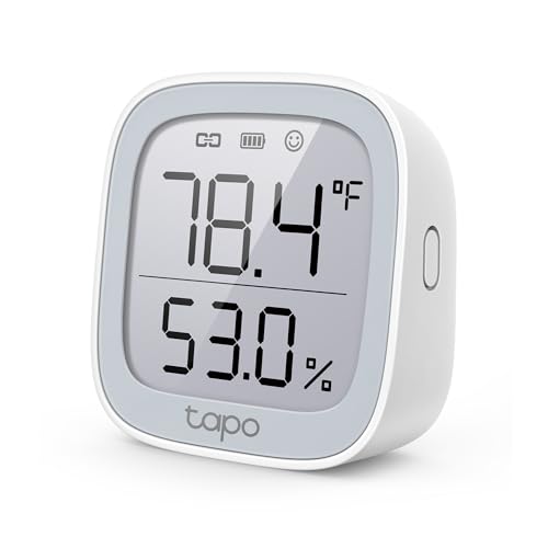 TP-Link Tapo Smart Temperature and Humidity Monitor | Requires Tapo Hub | 2.7' E-Ink Display | Swiss-Made Sensor | Long-Lasting Performance | Real-Time Notification | Visual Graphics | Tapo T315