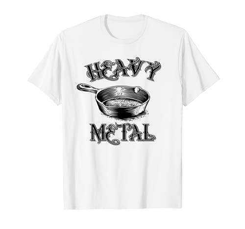Funny Cooking Shirt Heavy Metal Cast Iron Skillet